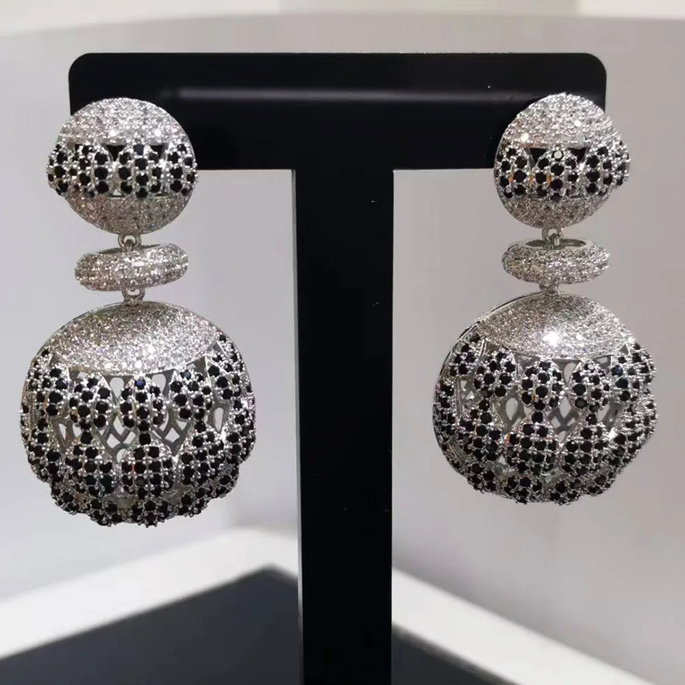 

Missvikki High Quality Gold Plate Ball Pendant Earrings For Women Bridal Wedding Party Gorgeous Jewelry Luxury Super Gift