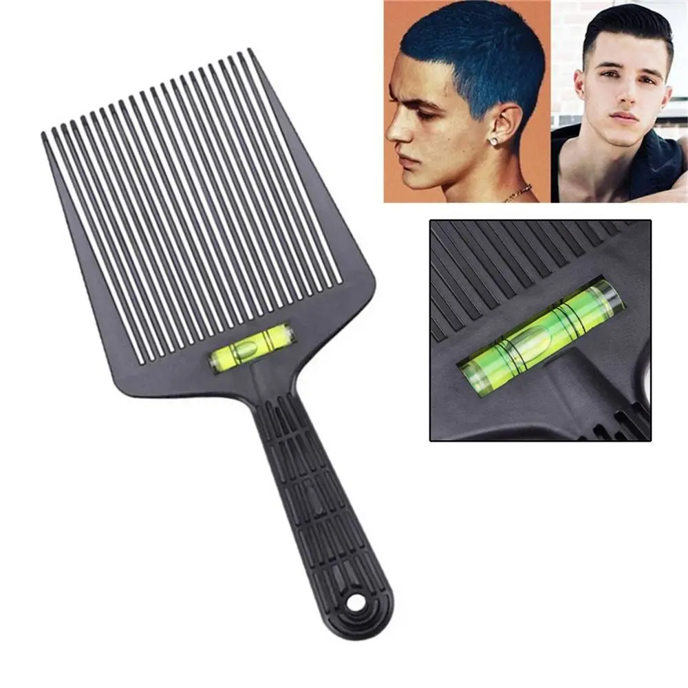 Anti-slide Handle Barber Styling Tool Flat Top Comb Hair Cutting With Liquid Balance Short Hair Trimming