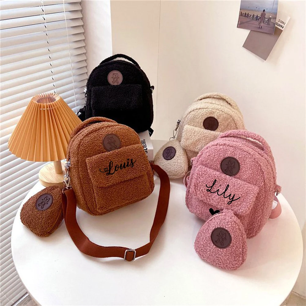 Personalized Bear Backpack Custom Backpacks for women Mini Kids Travel Shopping Backpack Female Cute Bear Shaped Shoulder Bag