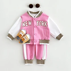 Autumn Winter Newborns Baby Sets Thick Outerwear New York Baby Boy Jacket Baseball Uniform Jacket Warm Infant Girls Clothes Coat