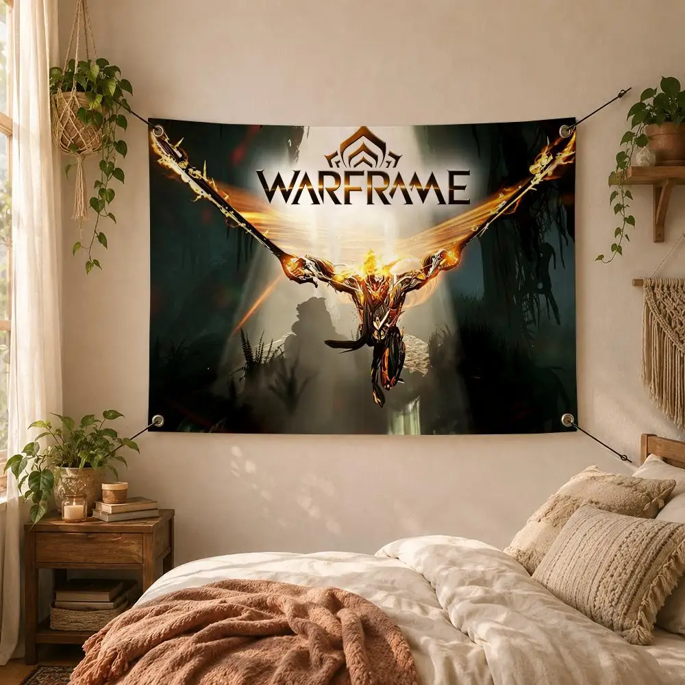 Game SciFi Action Warframe Flags Decorative Flag Banner for Outdoor Garden Yard Camping Party Home Wall Hanging Decor