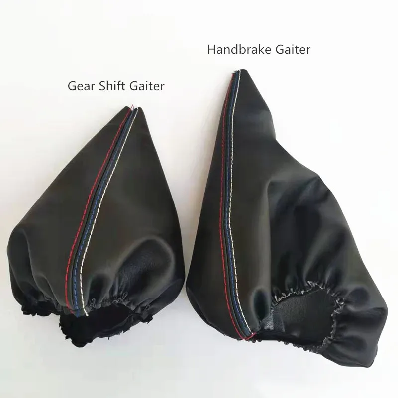 Car Gear Shift Collars Manual Handbrake Gaiter Boot Cover For BMW 3 Series E36 E46 E30 E34 M3 Z3  Black Leather M Accessories