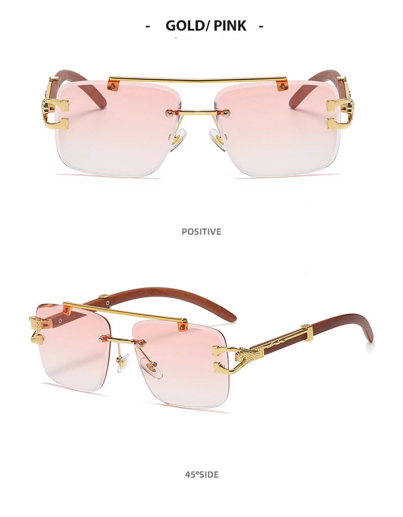 CATERSIDE Retro Quadratische Sonnenbrille Männer Frauen 2024 Luxus Marke Designer Golden Lion Dekoration Sonnenbrille Männer Reisen Brillen – Detail 10