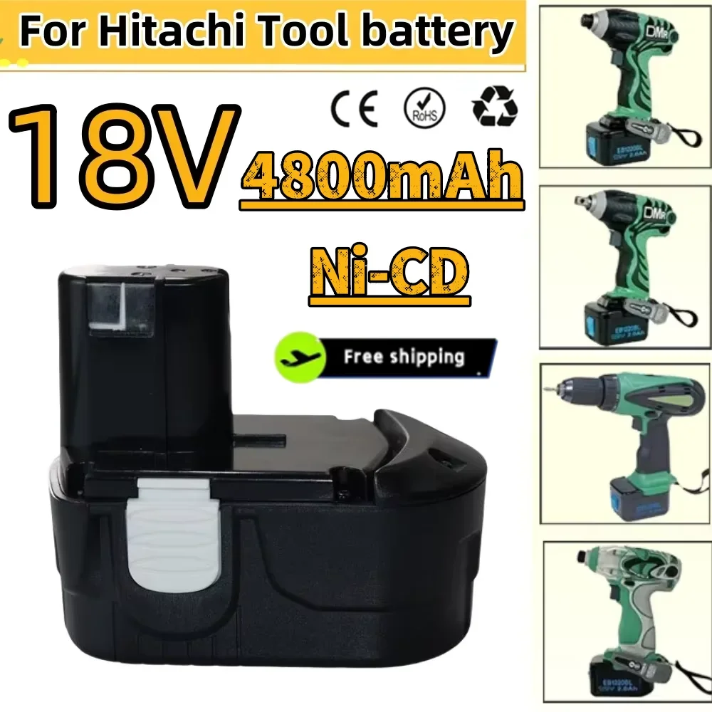 

18V 4800mAh BCL1830 NI-CD Replacement Rechargeable Battery for HITACHI BCL1815 327730 327731 EBM1830 Power Cordless Tools