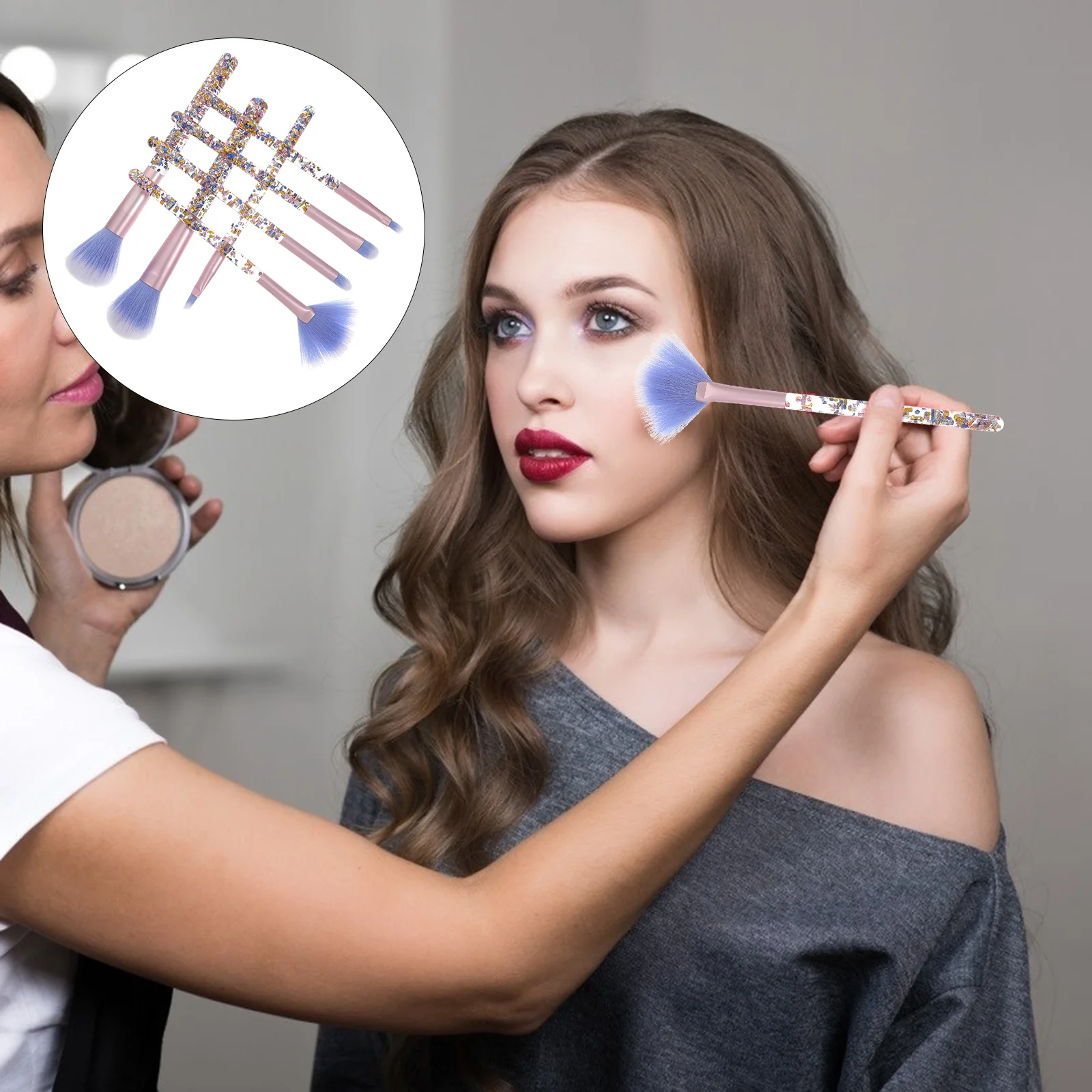 7 個のメイクブラシセット軽量プロフェッショナル化粧品ツールフェイスアイシャドウブレンドコンシーラー用品