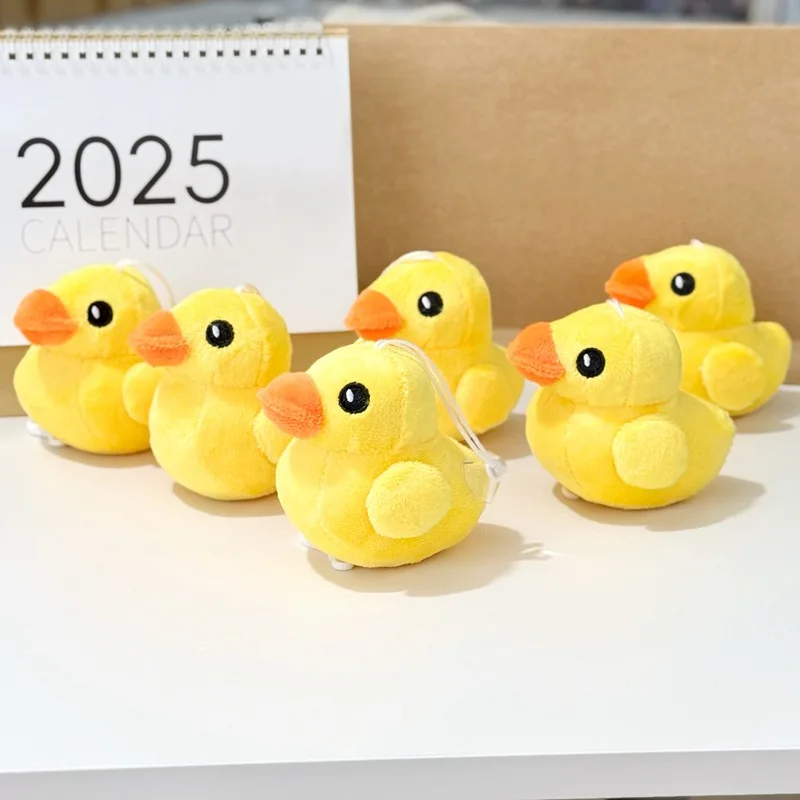 1-10pcs Yellow Duck Small Pendant Mobile Phone Rope Bulk For Birthday Party Decor Favors Bag Keychain DIY Gifts Keyring