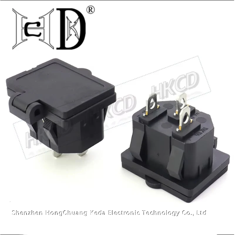 2pcs AC-05T IEC C14 Snap-in AC Power Socket Dustproof Waterproof for Outdoor Power Supply Equipment Repair Replacement
