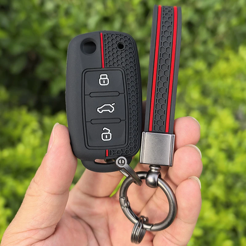 Silikon Autoschlüsselhülle Schlüsselcover für VW UP Polo Golf 6 Passat B5 Touran Caravelle Jetta Caddy Touareg SEAT Skoda Fabia Octavia A5