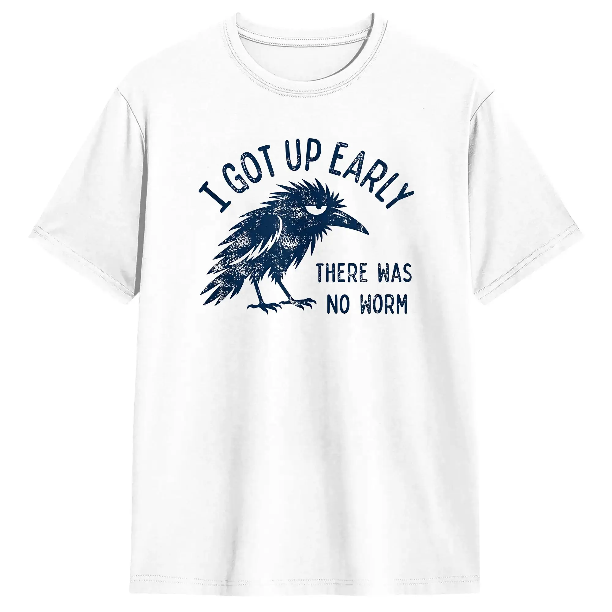 Funny Early Bird I Got Up Early But There was No Worm T Shirt Men's  Cotton Vintage T-Shirts O Neck  Tees Short Sleeve Clothes