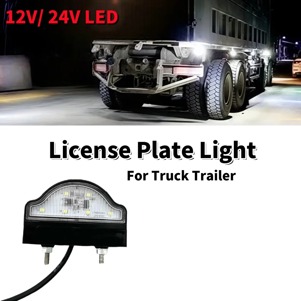 

1Pcs Number Plate Light Waterproof 12V 24V LED ABS Housing License Plate Light Work Lamps For Campervan Caravan Truck Trailer