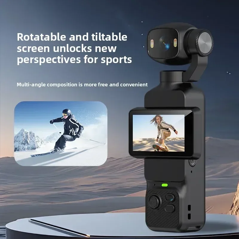 4K Handheld Action Camera HD 180° Rotatable Lens Electronic Anti-shake Pocket Vlog Camera with Fill Light for Outdoor Sports 2 4K Handheld Action Camera HD 180° Rotatable Lens Electronic Anti-shake Pocket Vlog Camera with Fill Light for Outdoor Sports 2