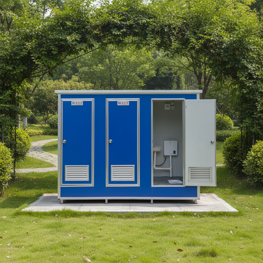 Multi Stall Container Toilet 20ft Mobile Restroom Unit With 3 Toilets Sinks For Public Park Event Customized