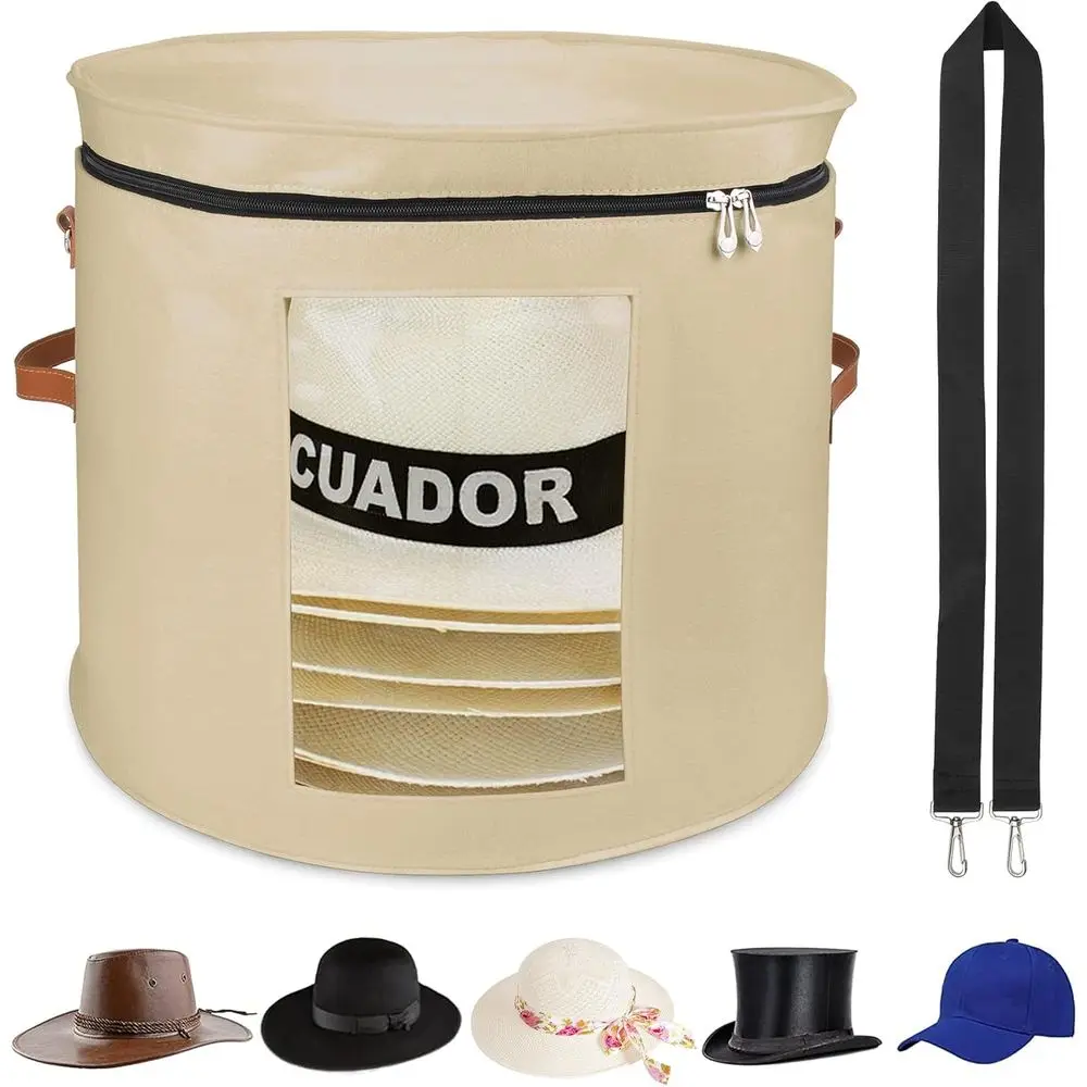 

Складной ящик для хранения шляп, высота 19 x 17, пылезащитная крышка, органайзер для дорожных шляп унисекс, ящик для хранения игрушек (молочный кофе)