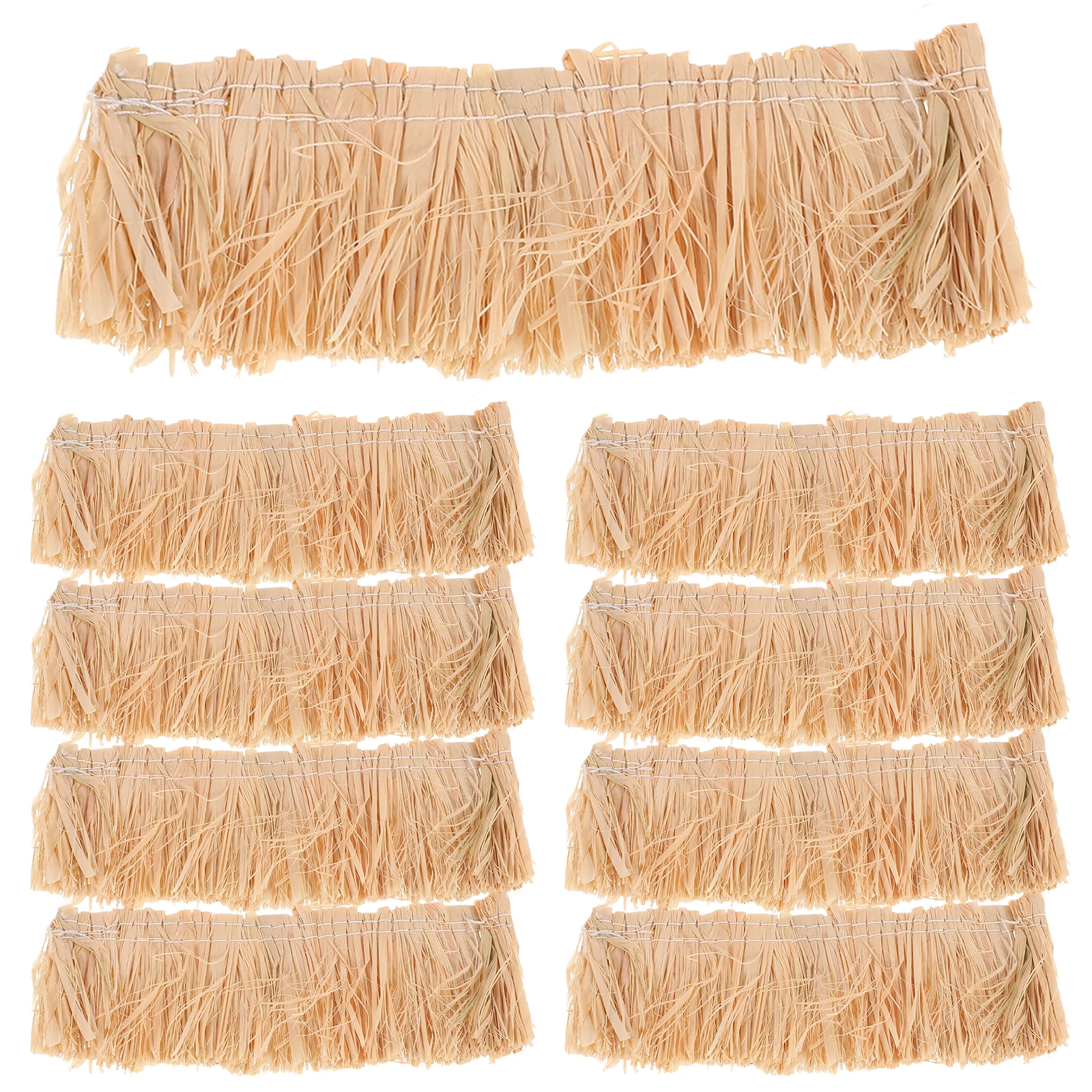 9Pcs Artificial Thatch Roof Roll Simulation Grass Roof Material for Miniature House DIY Landscape Diorama and Dollhouse