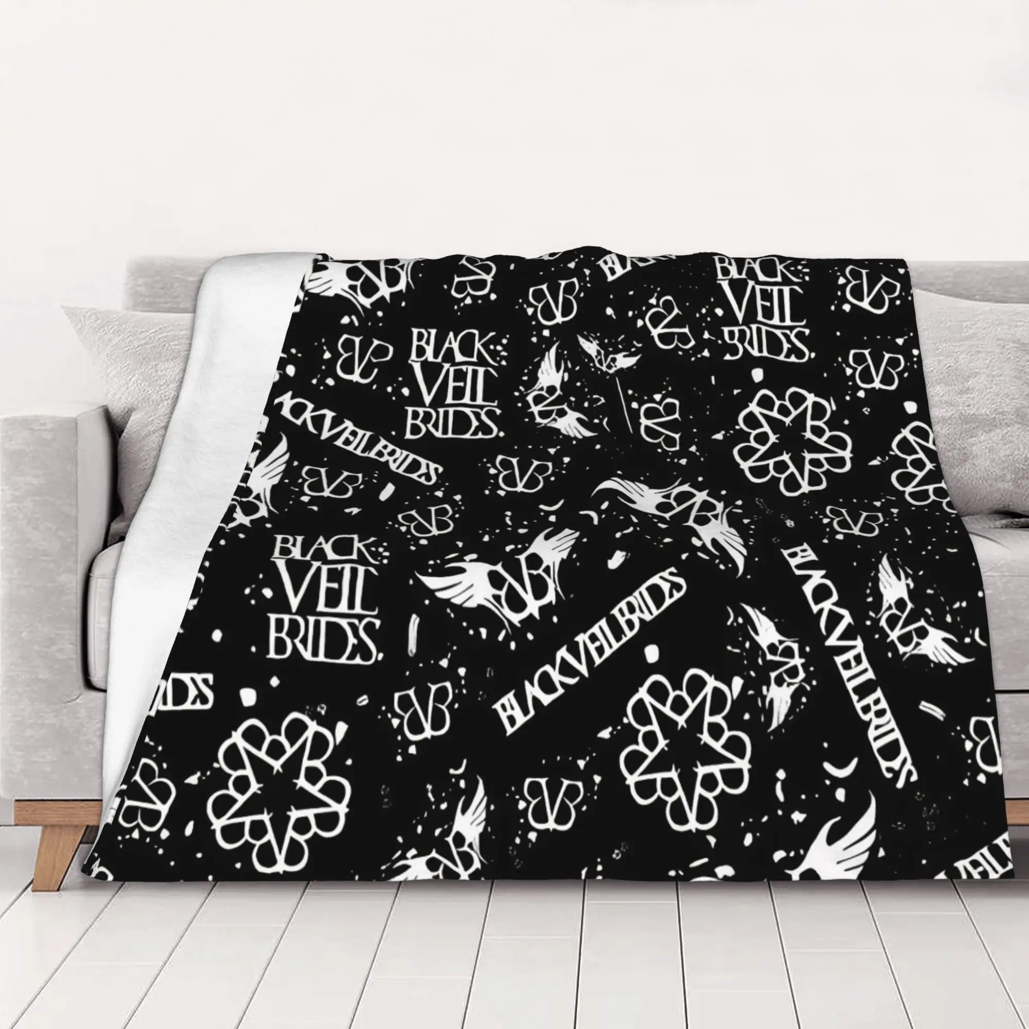 1PC home Cute Room Decor Classic Blanket Throw Blanket B-Black veil brides Novelty Warm Blanket All Season
