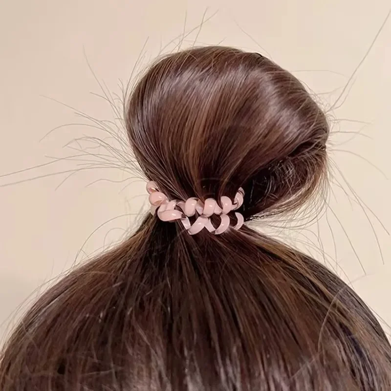 5 stücke Set Telefonkabel Haar gummis Spiral Haar gummis Farbverlauf Farbe karierter Druck Telefons chnur elastisches Haarband Haarschmuck
