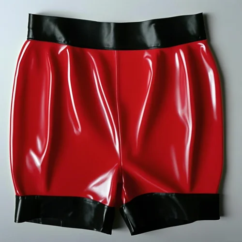 

Латексная резина, обтягивающий костюм на Хэллоуин, вечерние клубные косплей, модные спортивные шорты 0,4 мм, двухцветная смесь