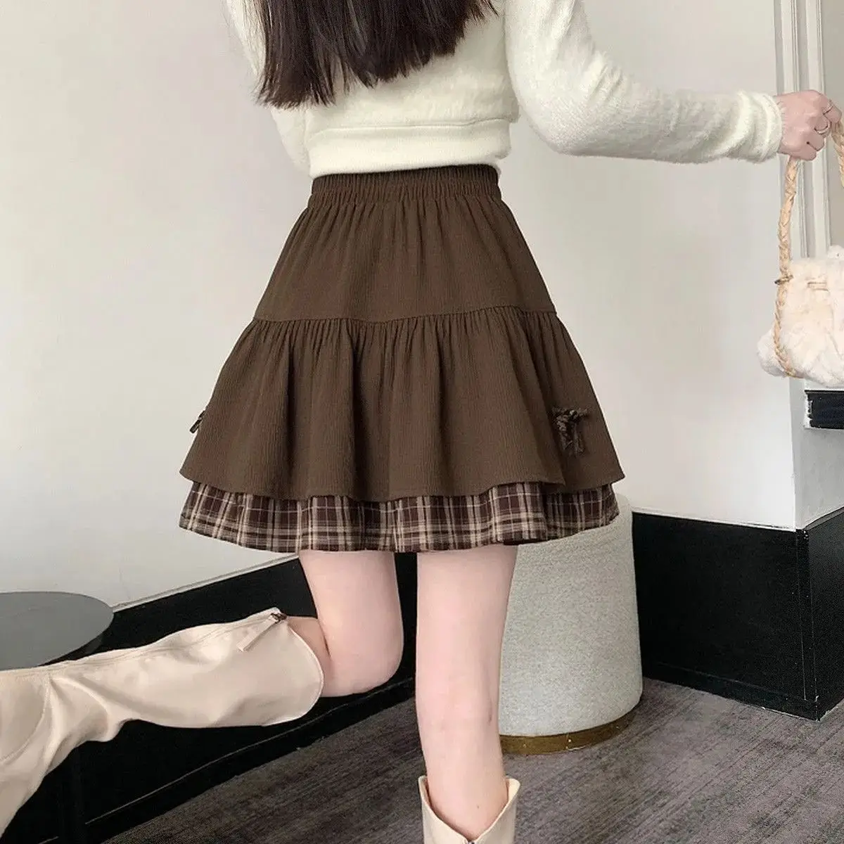 Woman Skirts Unique Skirt Mini Women's Skort Sexy Short Skirt Summer Clothes Pants Black Pleated Cuteore Dot Clothing