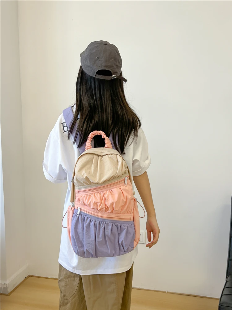 Soft Nuo Women Backpack Luxury Designer Cake Backpack Cute Book Bag Mini Bag 2024 New College Student Travel Backpack Colors Sac