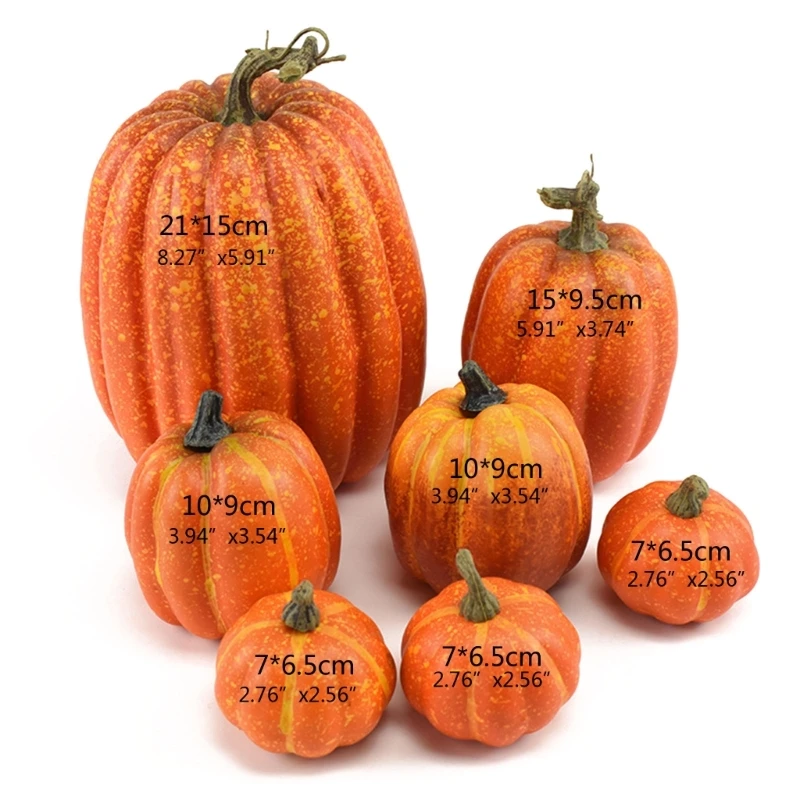 Versatile Pumpkin Decoration Set for Thanksgiving Halloween 7Different Sizes Dropship