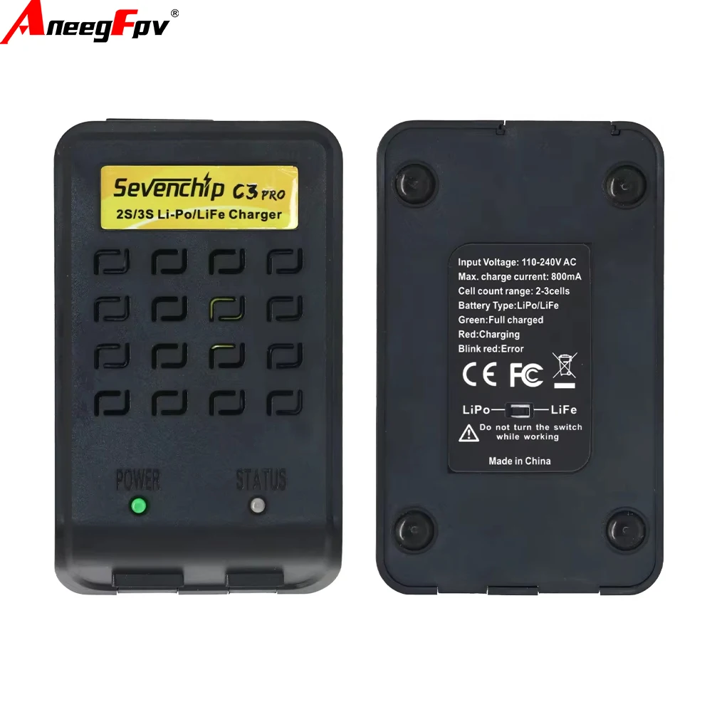 Sevenchip C3 Pro 10 واط شاحن ميزان صغير شحن الاتحاد الأوروبي/الولايات المتحدة التوصيل ل RC 7.4 فولت-11.1 فولت 2-3 ثانية يبو الحياة بطارية التحكم عن بعد سيارات لعبة #6