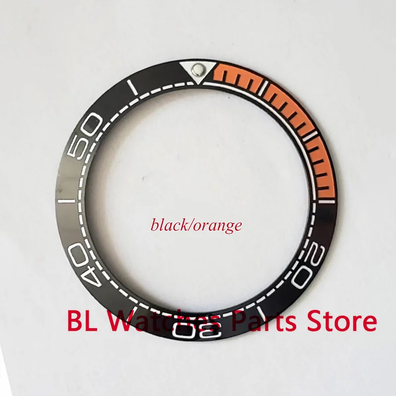 BLIGER 38mm Ceramic Watch Bezel Orange Black/orange Blue/red Bicolor Insert Fit 41mm Watch Case  Replacement Watchparts