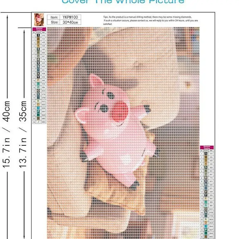 Kit Lukisan Berlian DIY 5D Full Drill, Seni Hewan Babi Merah Muda yang Santai di Sofa, Kerajinan Bordir Permata Kristal Besar 40x50CM, C