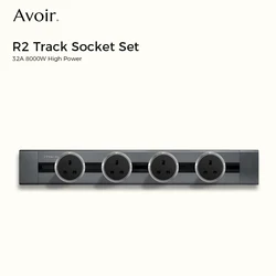 Avoir R2 8000w High Power Rail Socket Aluminum LED Round Track Socket Power Plug Adapter Wall Mounted Embedded Home Appliance EU