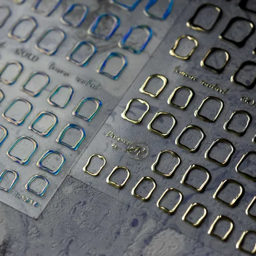 1Pcs 새로운 공예 고품질 네일 아트 스티커 8*10cm Bronzing 레이저 실버 프레임 네일 데칼 골든 테두리 매니큐어 슬라이더 &  Best5