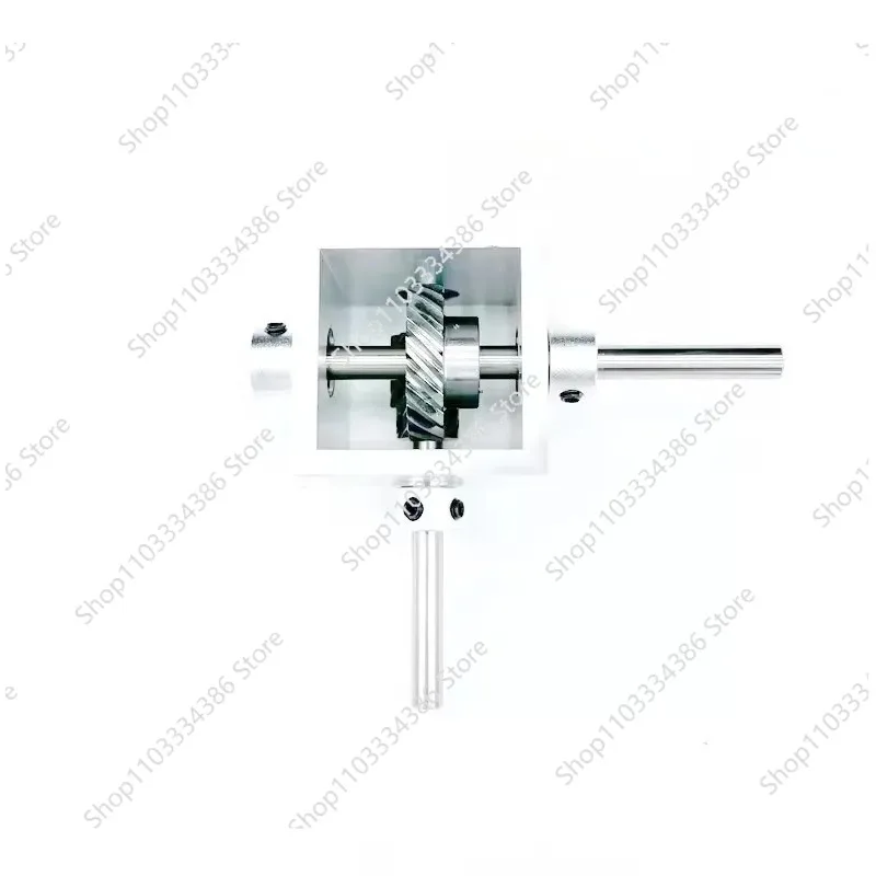Micro-small 1:2 Right-angle Reversing Reduction Gearbox Aluminum Alloy Shell Hand-operated Helical Gear Gearbox Corner Turner