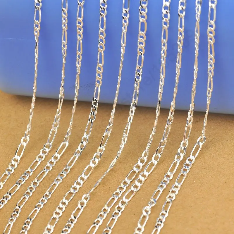 10pcs/Lot Simple Casual Chain Necklace for Women men  Silver Jewelry Accessories Ladies Collar Top Quality Wholesale