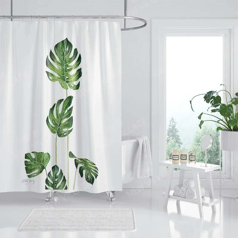 Waterproof fabric shower curtains Bathroom curtain accessories Bath curtain for shower 180x200cm 240*200 plant boho decoration