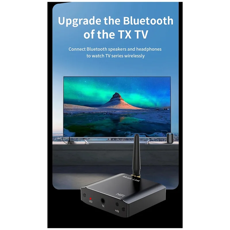 HFES محول موسيقى ستيريو لاسلكي 2 في 1 بلوتوث 5.3 جهاز إرسال استقبال الصوت 3.5 مللي متر Aux للتلفزيون الكمبيوتر المتكلم سماعات السيارة