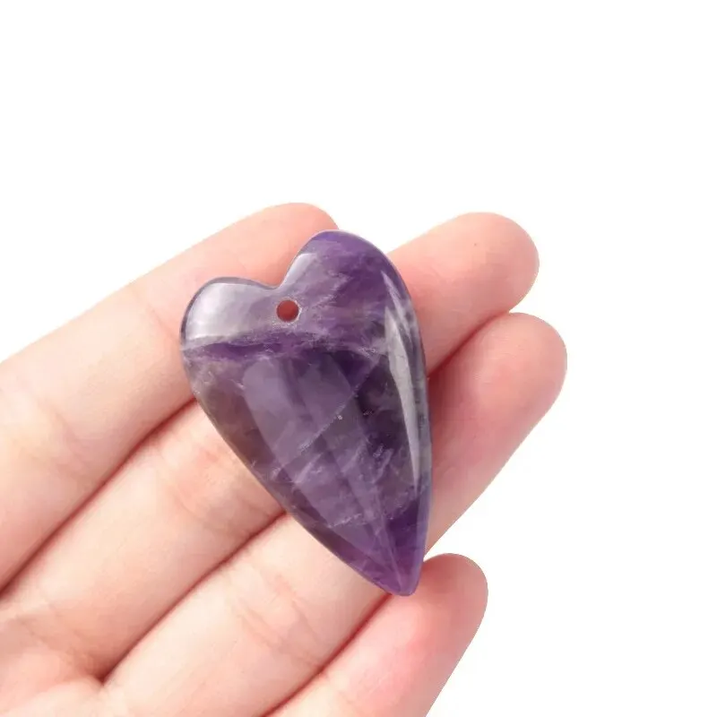 40x25mm Big Heart Shape Pendant Natural Stone Crystal Agate Quartz Charms for Jewelry Making DIY Necklace Earrings Accessories