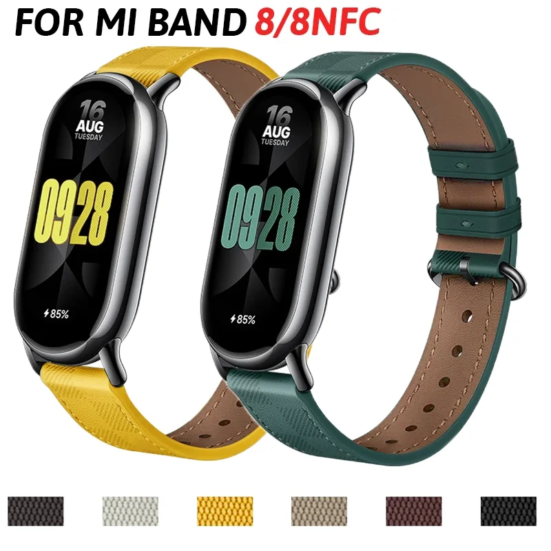 

Original Strap for Xiaomi Mi Band 8 Bracelet Fashion Leather Replacement Wristband Miband 8 NFC Correa Mi Band 8 Canvas Straps