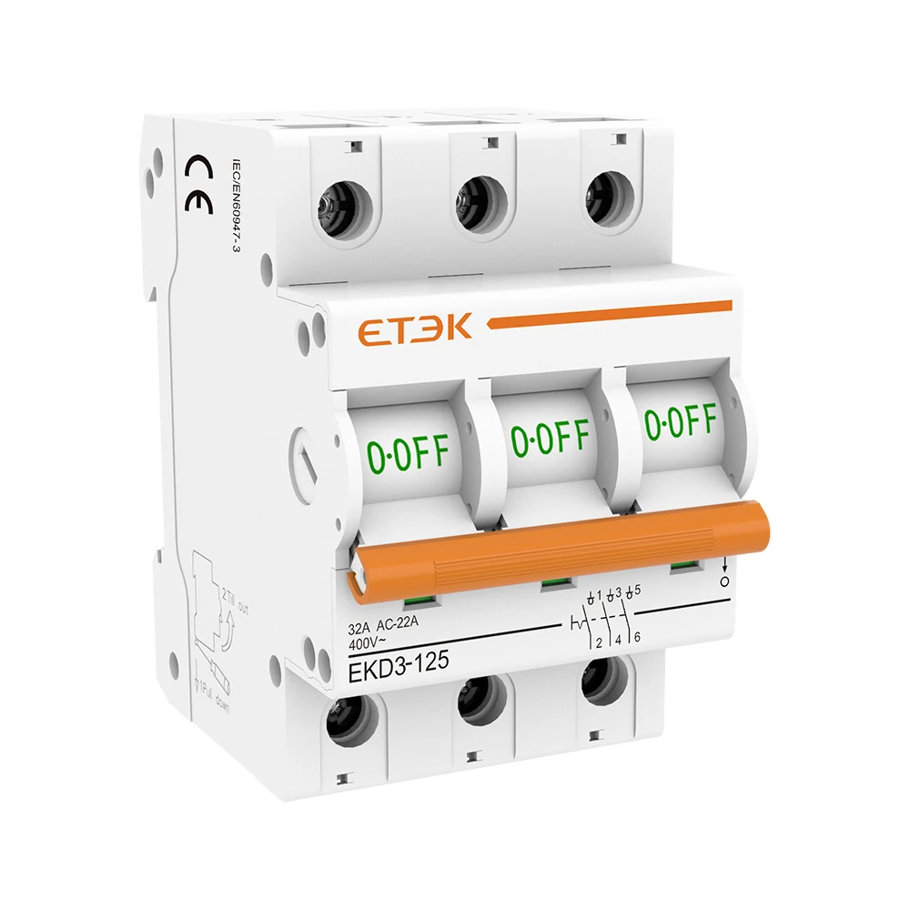 Interruttore isolatore EKET tipo AC 125A bassa tensione 50Hz 1,2,3,4 poli 240/415V interruttore isolatore Miciature EKD3