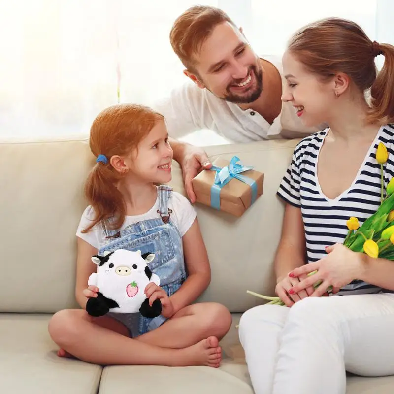 Vaca de pelúcia para crianças e adultos boneca dos desenhos animados, brinquedos de pelúcia, travesseiros, animais, meninas, meninos