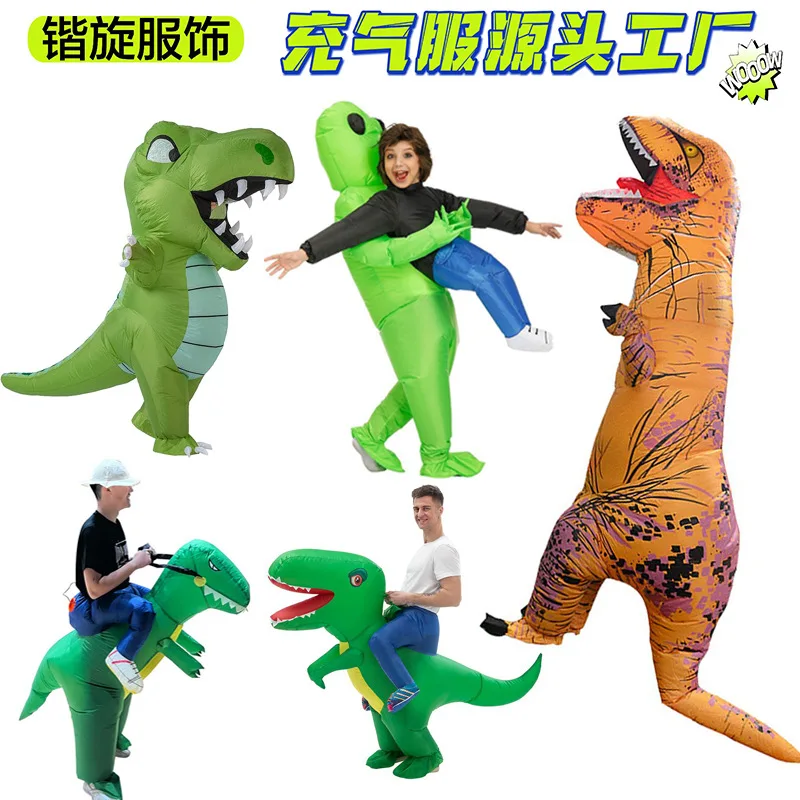 Disfraz de muñeco inflable de dinosaurio, accesorios de Halloween para niños, Tiranosaurio Rex divertido, ropa alienígena, decoración, vestido de Navidad