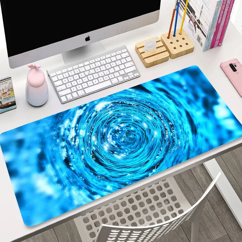 Aqua Liquid Background Mouse Pad Artistic Abstraction Mousepad Tunnel Computer Desk Mats Gaming Setup Accessories Keyboard Mat