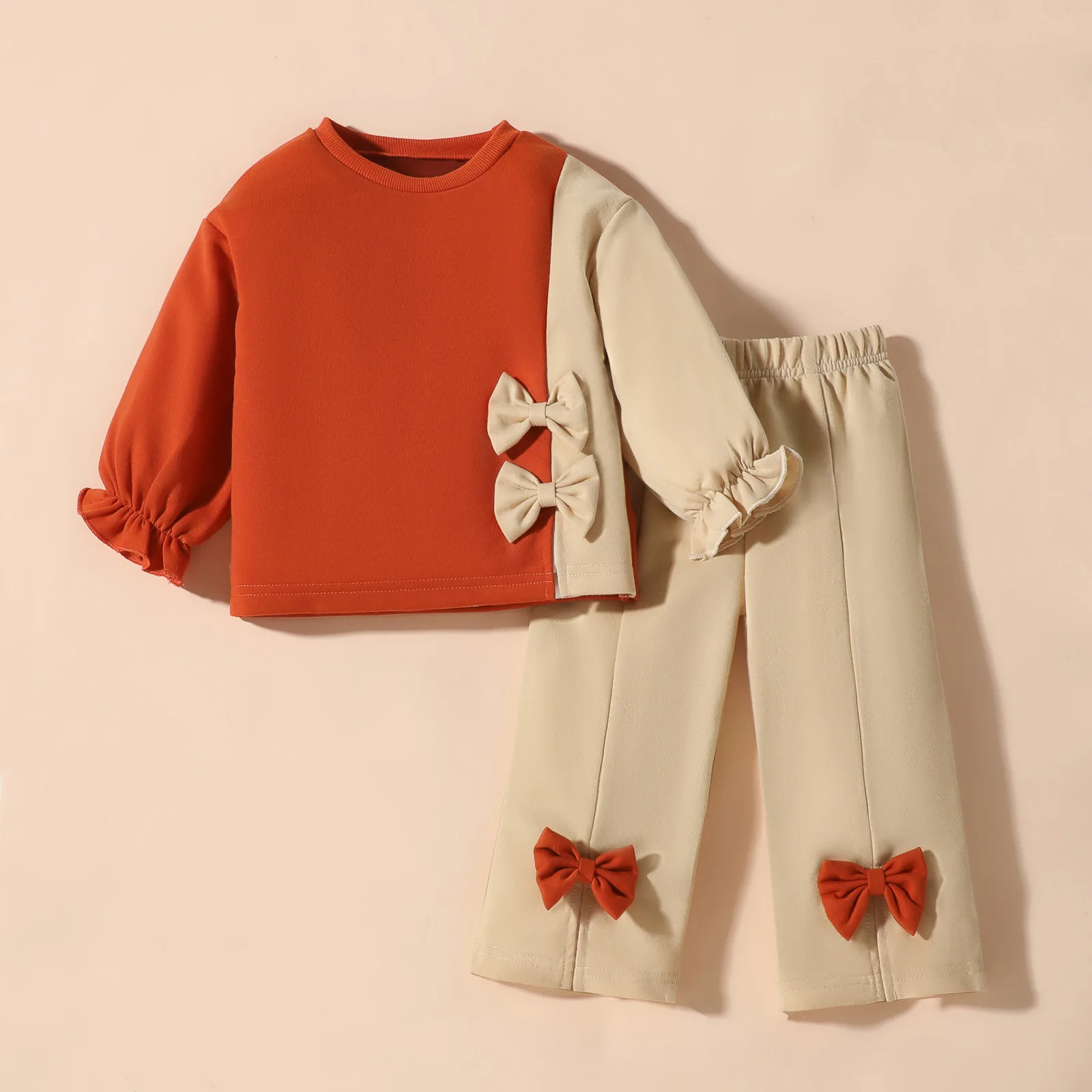 

Girls Outfits Size 8 Girls Fashionable And Comfortable Set Long Sleeved Bow Top Pants Casual Two Piece Set Babies Born Clothes