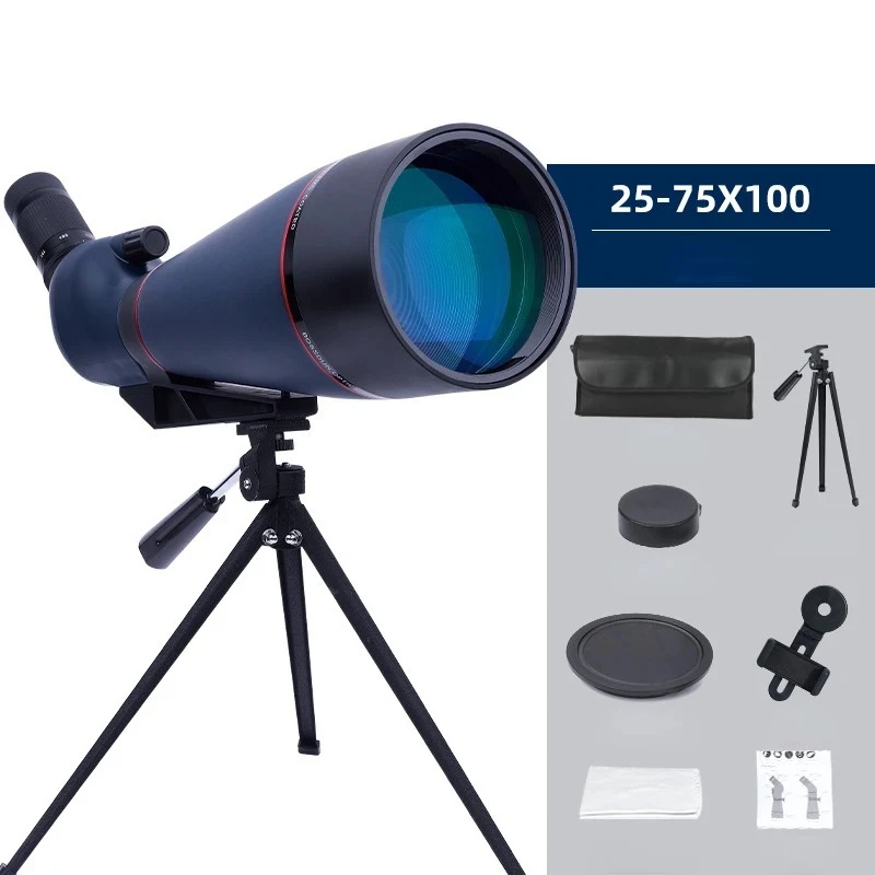 

25-75x100 Large Aperture Birdwatching Mirror Outdoor Travel Observation Telescope Professional Level Telescope Spotting Scope