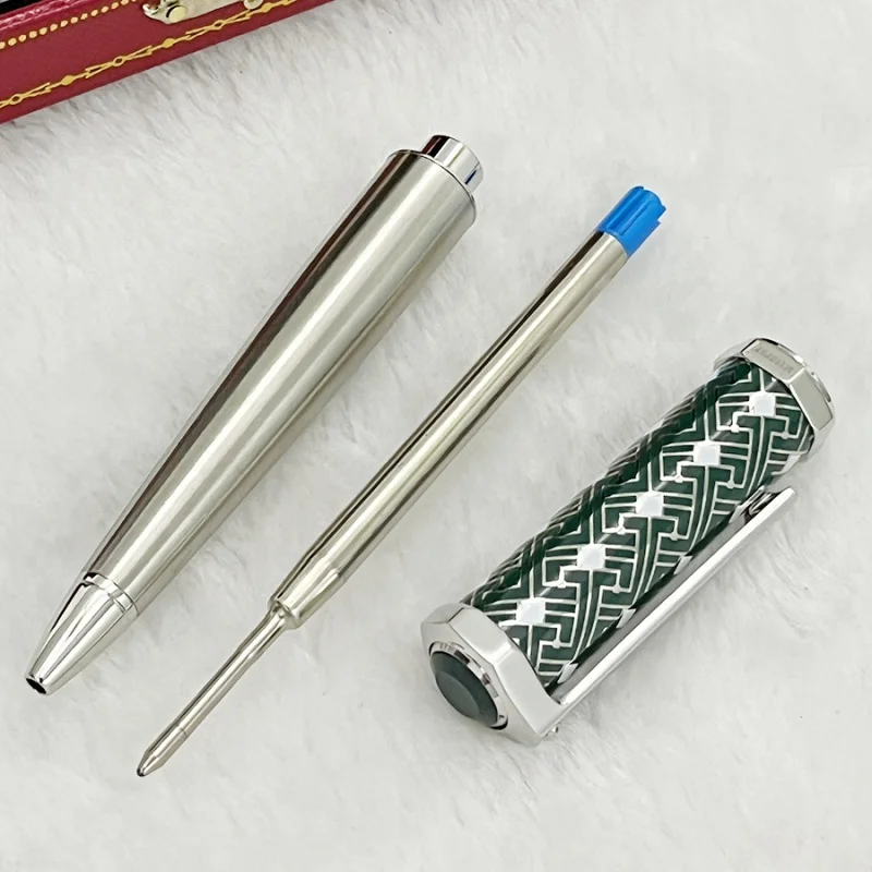 YAMALANG Luxury CT Ballpoint Pen Octagon Green Wave Pattern With Red Box Top Gift