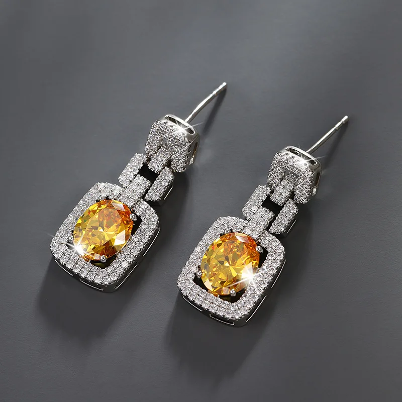Shing U Square Synthetic Stone Dangle Earrings Vintage Fashion Party Jewelry for Women Gift