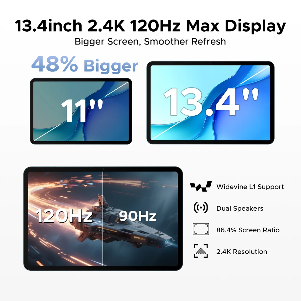 POCKAM P13 Pro 2 in 1 Tablet PC Android 16 13.4