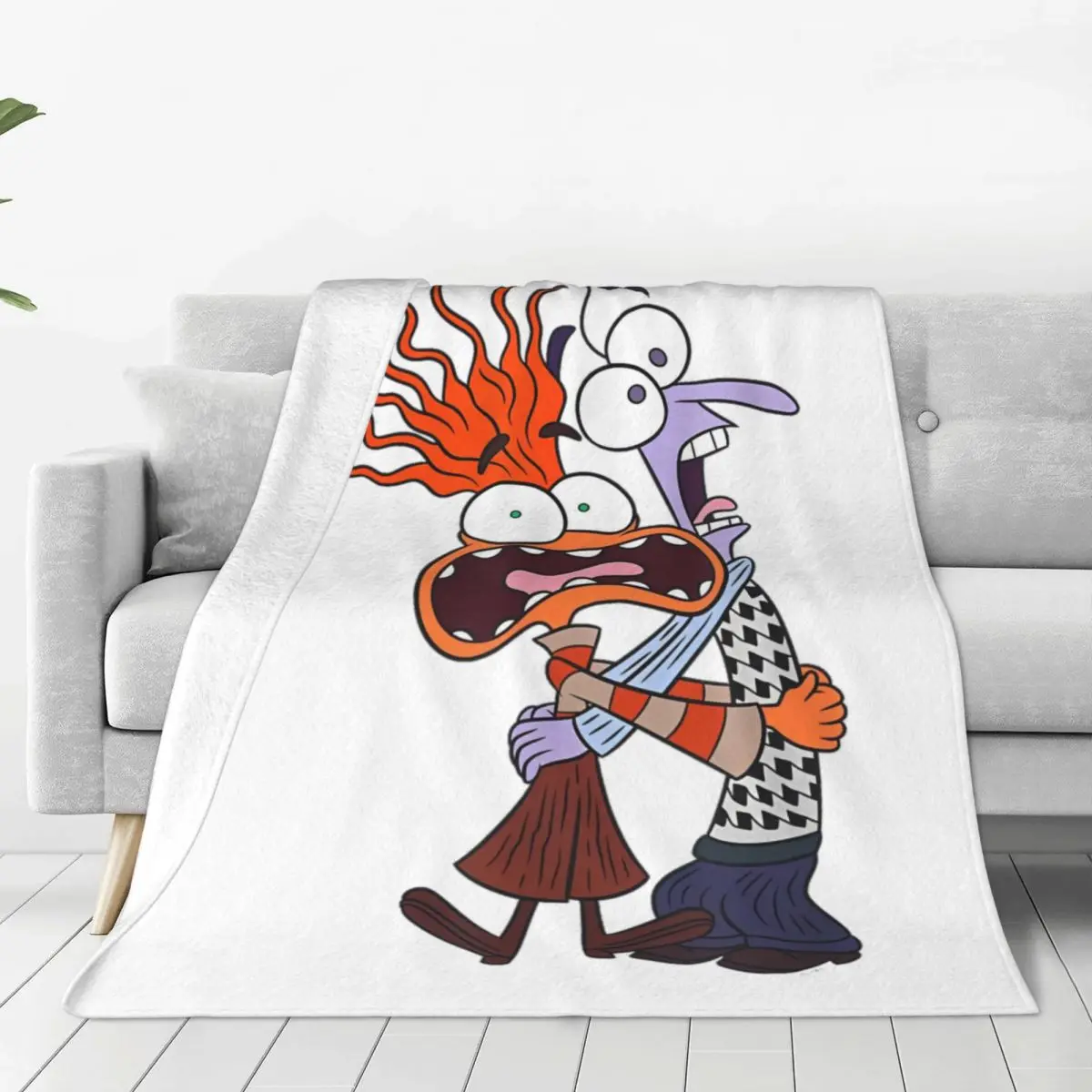 Inside Out Flannel Blanket Toony Colors Anxiety Fear Creative Throw Blankets for Bed Sofa Couch 200x150cm Rug Piece