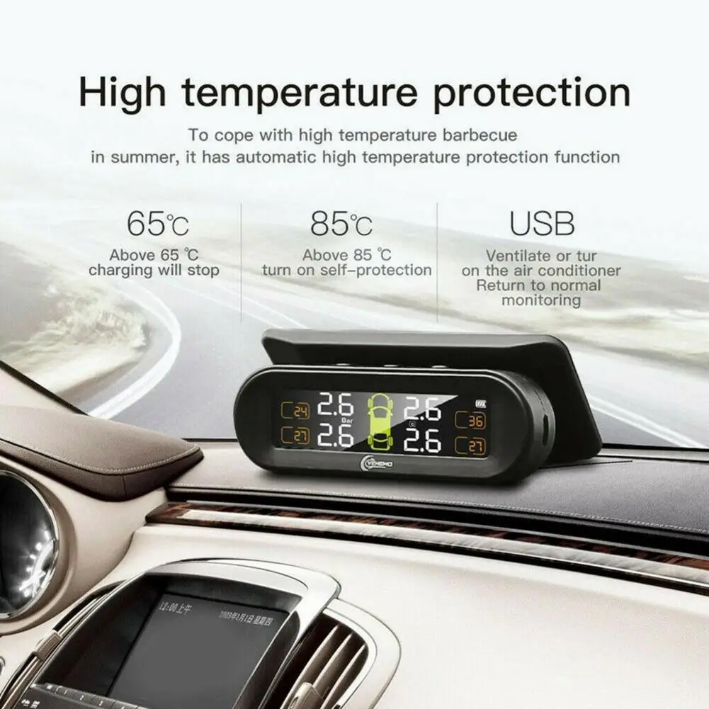 

Car TPMS Tire Pressure Monitoring System Big Wireless LCD Colorful Display Shift For Status Precise Digital Moto Motorcycle