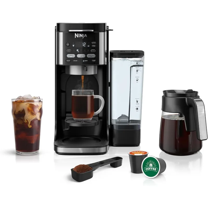 Ninja Drip Coffee Maker with K-Cup Pods, Hot and Iced Coffee Machine, 12 Cup Single Serve Coffee Maker with Paper Filter, CFP101