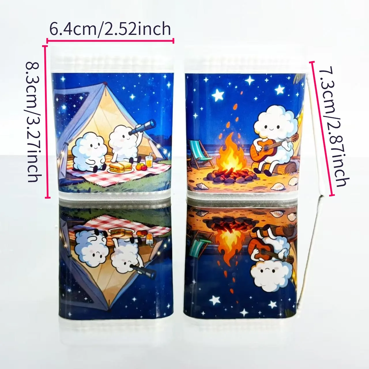 200 قطعة/400 قطعة التخييم تحت عنوان مزدوجة نهاية مسحات القطن الإبداعية التخييم عطلة تحت عنوان أعواد قطنية العصي الأبيض رقيقة جولة أعواد قطنية العصي #2