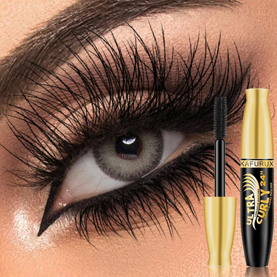 1pc preto 4d rímel espessamento alongamento curling longa duração maquiagem de cílios à prova dwaterproof água fibra líquida rímel cosméticos presentes