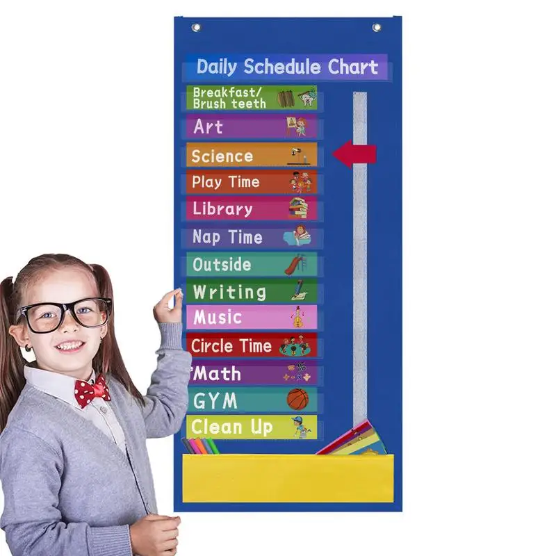 

Pocket Chart Schedule School Supplies Classroom Pocket Chart Schedule Education Scheduling Chart For School Office Home School